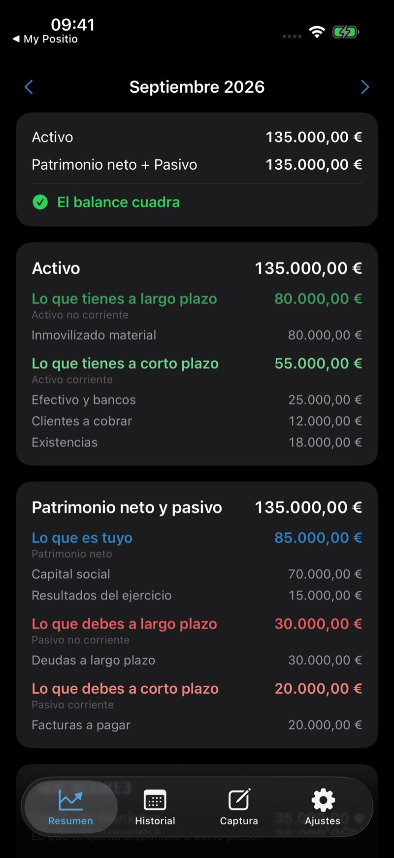 Positio Balance Sheet